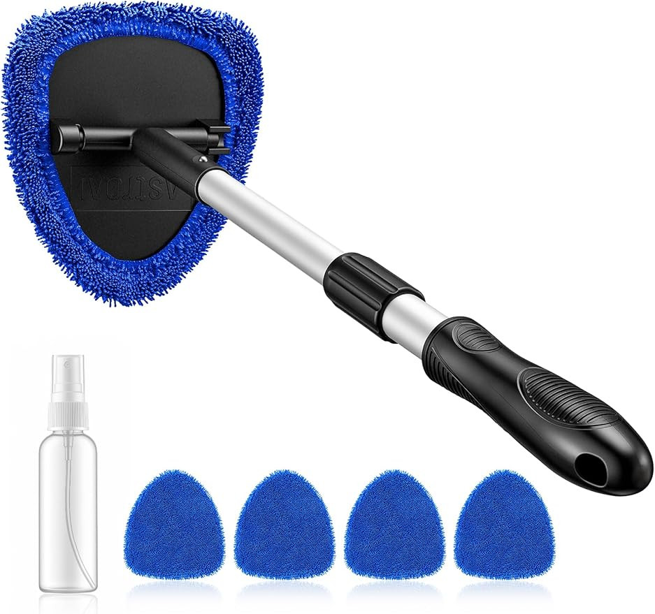 Windshield Cleaner Tool, Car Interior Detailing Cleaning Kit with Extendable Handle and 4 Upgrade... | Amazon (US)