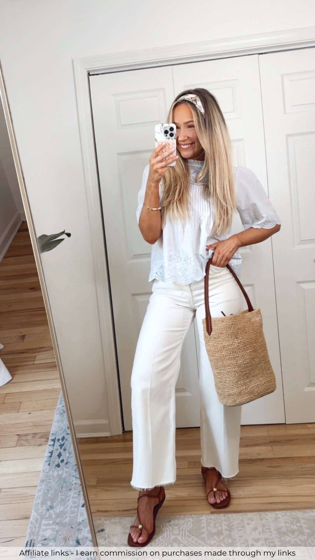 Affiliate links - I earn commission on purchases made through my links | casual spring outfit 2026
Madewell spring top
J.Crew white jeans
Straw bag