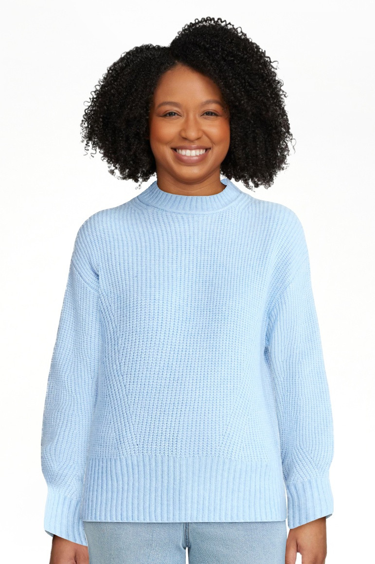 Time and Tru Women's Shaker Stitch Mock Neck Sweater, Midweight, Sizes XS-XXXL | Walmart (US)