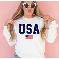 Usa Sweatshirt, 4Th Of July Shirt Women Memorial Day Tshirt, Shirt, American Flag Tee, Sweatshirt, Fourth T-Shirt | Etsy (US)