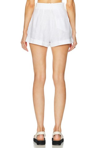 Washed Linen Pleated Short in Natural White | Revolve Clothing (Global)