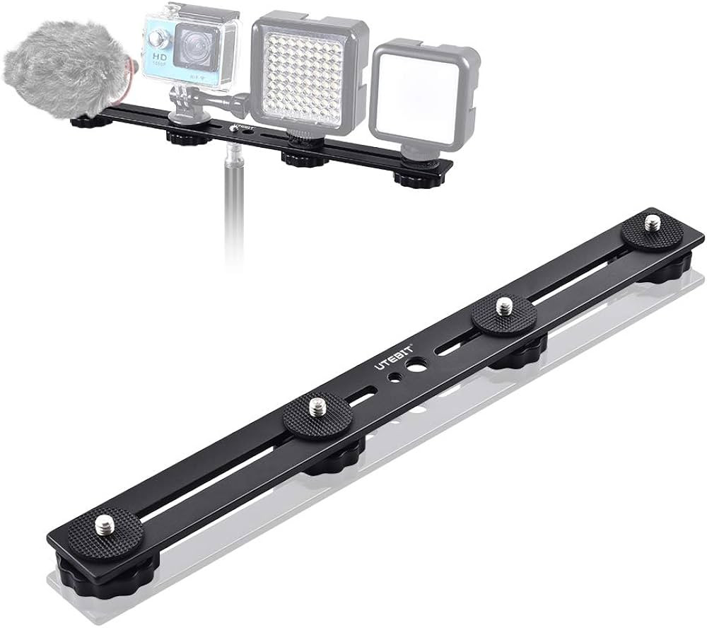 UTEBIT 11 inch Flash Bracket, Long Dual Camera Mount Flash Bracket Extension Bar with 1/4“ Hot ... | Amazon (US)