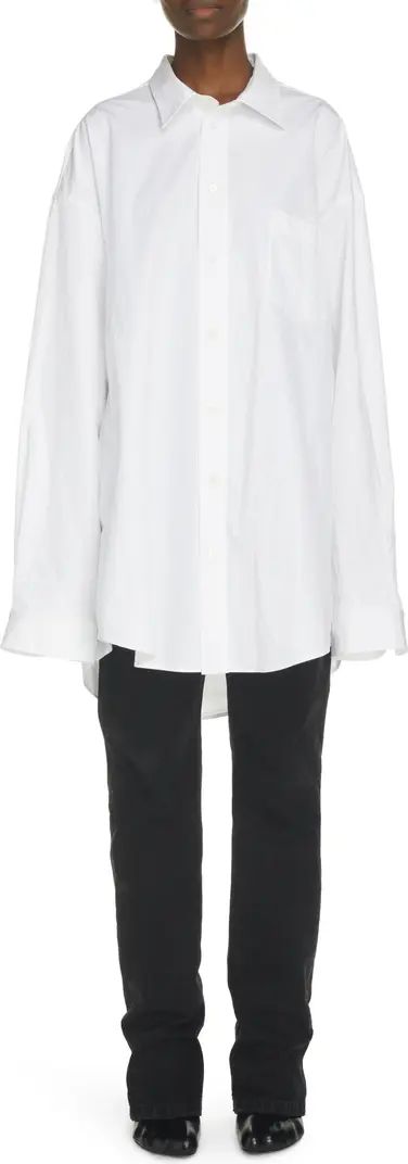 Balenciaga Oversize Slit Back Button-Up Shirt | Nordstrom | Nordstrom Canada