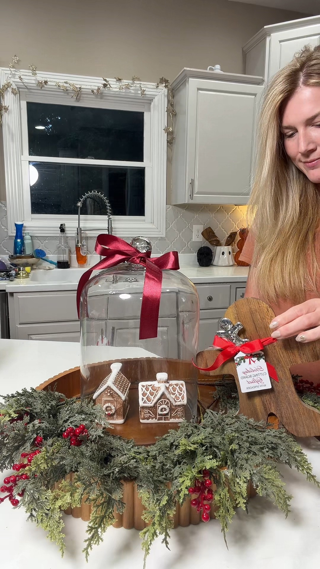 🤎 Creating the sweetest little gingerbread centerpiece this Christmas.

I mixed a gingerbread cutting board with ceramic gingerbread houses, greenery, and twinkle lights for a cozy look that’s simple but so festive. ✨🎄

#christmasdecor #gingerbreaddecor #christmascenterpiece #holidayhome #cozychristmas #ltkhome

#LTKSeasonal #LTKHome #LTKSaleAlert