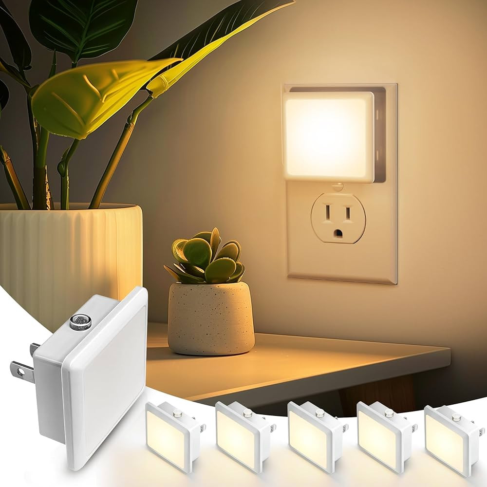 L LOHAS LED Night Lights Plug into Wall, [6-Pack] Plug in Night Light, Dusk-to-Dawn Sensor, 3000K... | Amazon (US)