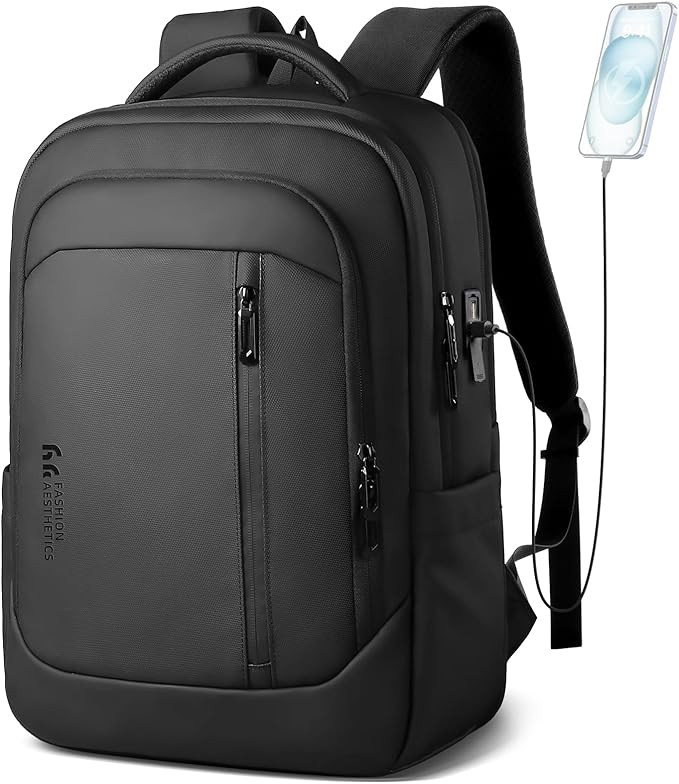 Laptop Backpack for Men, 17 Inch Business Travel Backpack with USB Charging Port, Water Resistant... | Amazon (US)