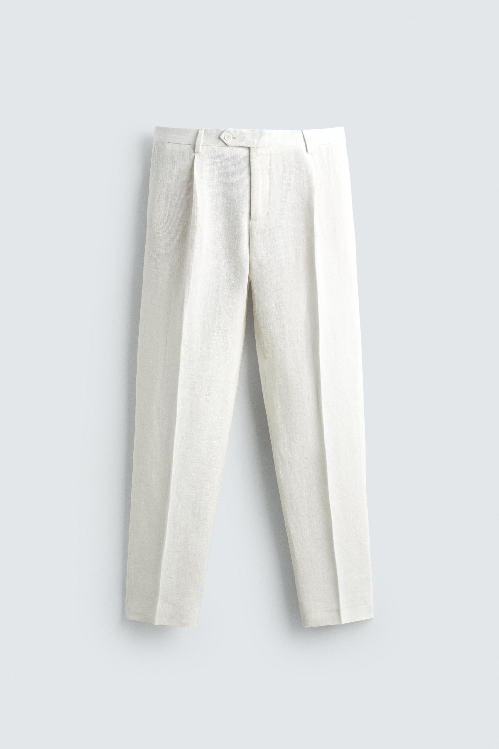 100% LINEN PLEATED SUIT TROUSERS | Zara UK