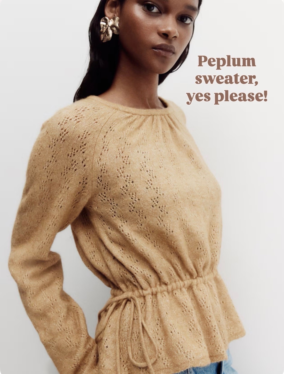 How cute is this peplum sweater?! The price point is great! 

Loverly Grey, H&M, peplum sweater, neutral sweater, winter fashion, winter outfit ideas 

#LTKootd #LTKFindsUnder50