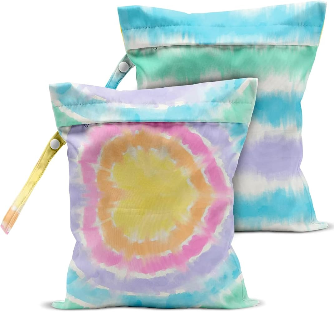 2 Pcs Wet Bag, Wet Dry Bag, Wet Bag for Swimsuit, Travel, Beach, Pool, Stroller, Diapers, Dirty Y... | Amazon (US)