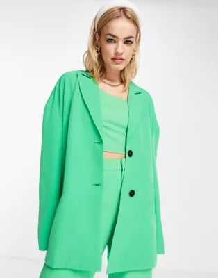 Extro & Vert super slouchy blazer in bold green | ASOS (Global)