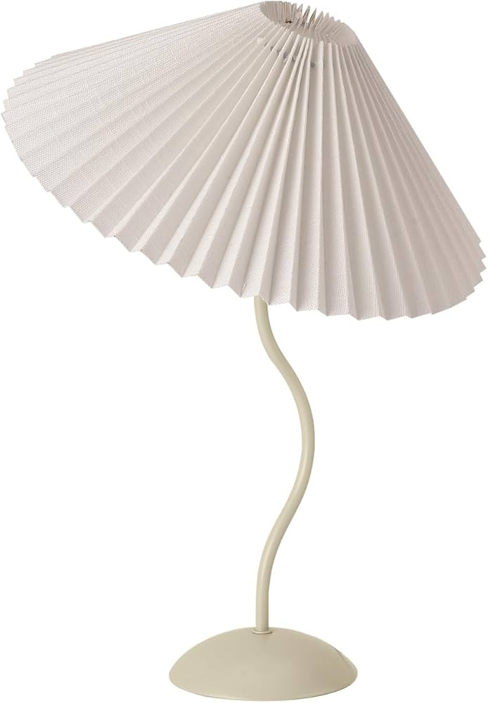 KUNJOULAM Small Pleated Table Lamp, Bedside Nightstand Lamp with Beige Lampshade, Morden Mini Lam... | Amazon (CA)