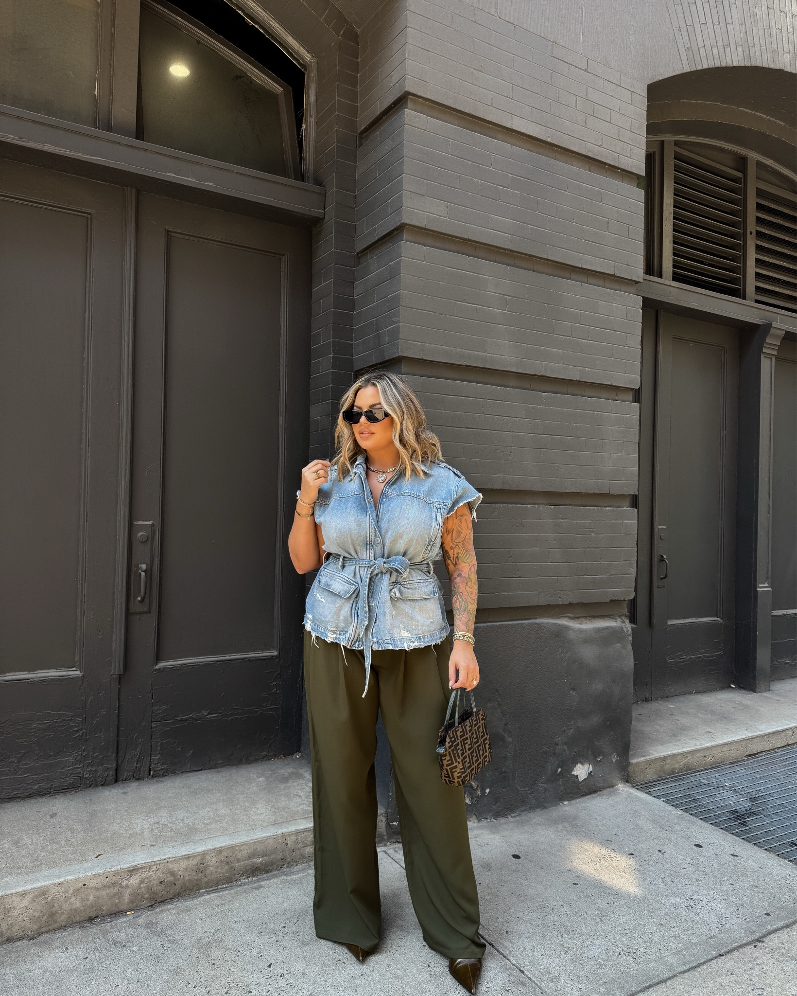 Follow sized chart on the pants. I did the xxl which is a 12 but they were really big could have just went with xl. 

Jacket I cut the sleeves off myself to make it into a vest I am wearing a size XL 

Boots size up doing a 11 

I’m 5’5 and pants run long even with a heel so def tall girl friendly. 

Bag can’t link it’s vintage fendi 

Use code shayna10 on Miranda Frye to save $ 


#LTKMidsize #LTKTall #LTKFindsUnder100