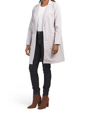 Long Houndstooth Jacket With Pockets | TJ Maxx
