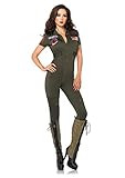 Leg Avenue Women's Top Gun Flight Suit Costume, Khaki | Amazon (US)