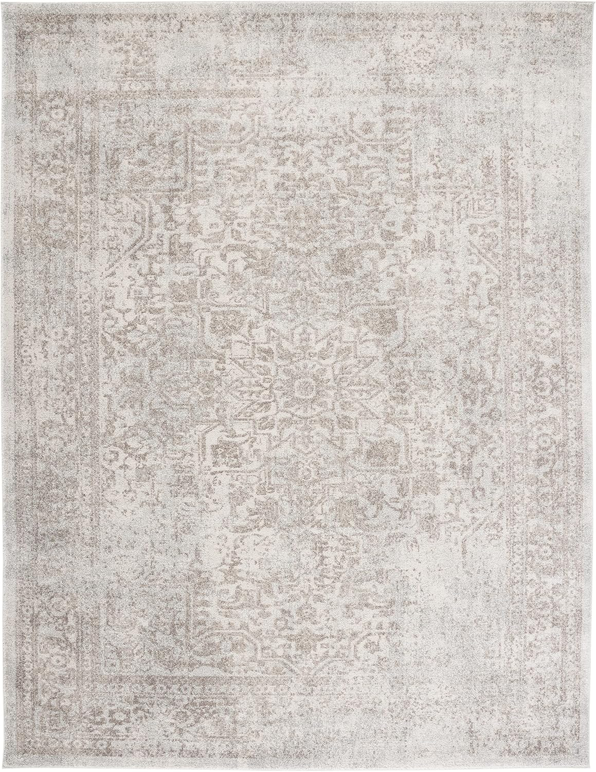 SAFAVIEH Evoke Collection Area Rug - 8' x 10', Ivory & Taupe, Oriental Distressed Design, Non-She... | Amazon (US)