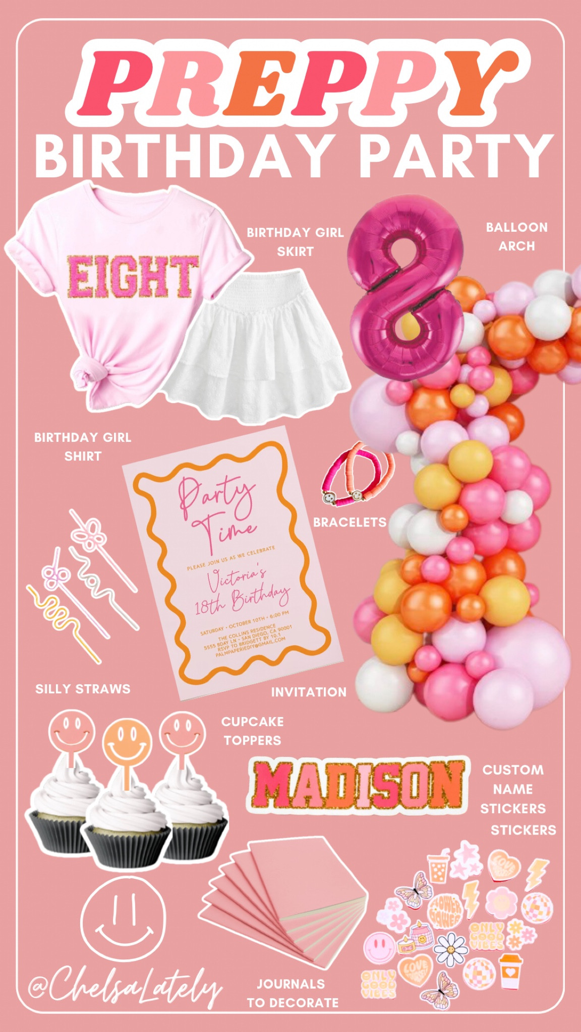The ultimate Preppy Birthday party! #preppyparty #preppybirthday #preppydecor #preppyskirt #preppyputfit #girlsbirthday #teenbirthday #girlsparty #letsparty #stoneycloverparty #preppyshirt 

#LTKparties #LTKkids #LTKSeasonal