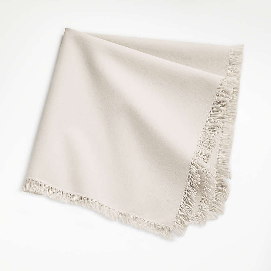 Craft Almond Brown Cotton Fringe Napkin | Crate & Barrel | Crate & Barrel