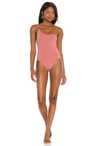 KYA Amara Reversible One Piece in Rose Gold & Latte from Revolve.com | Revolve Clothing (Global)