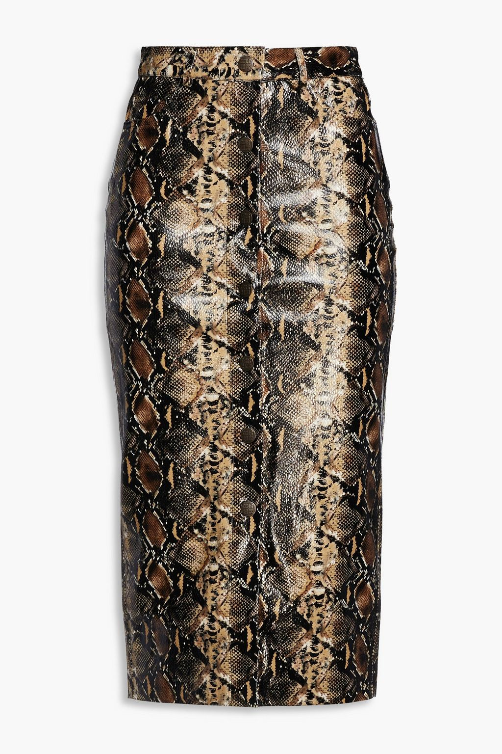 Animal-Print Golda faux snake-effect leather midi pencil skirt | ROTATE BIRGER CHRISTENSEN | THE ... | The Outnet (UK and Europe)
