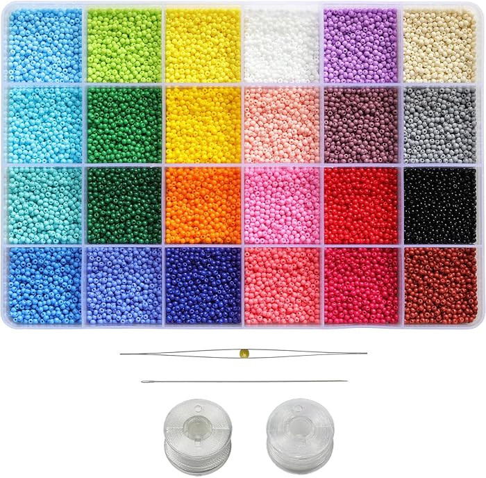2mm Size Almost Uniform Seed Beads about 20000pcs 12/0 Small Glass Seed Beads for Jewelry Making ... | Amazon (US)