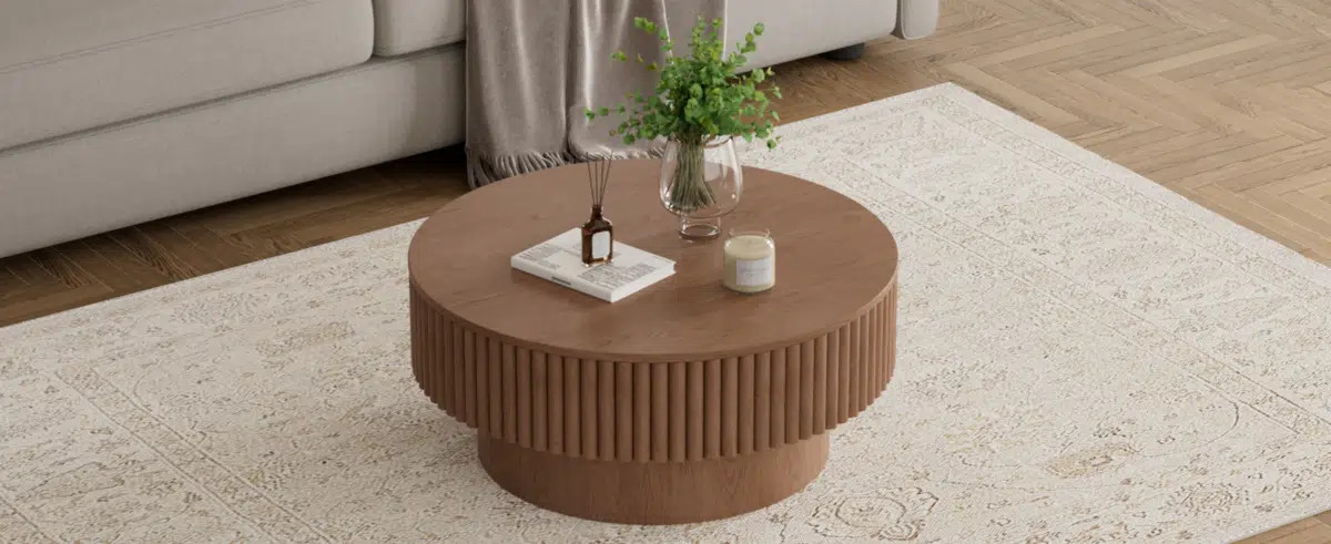 Round Drum Coffee Table with Storage | Wayfair North America