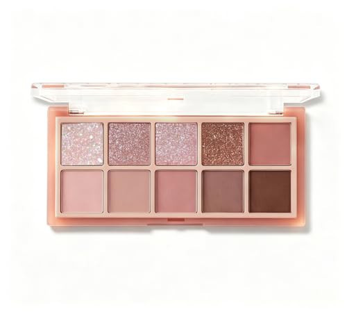 10 Color Pink Mauve Eyeshadow Palette for Women, Neutral Nude Eye Shadow Makeup, Matte Shimmer Glitter Palette with Dusty Rose, Rose Brown & Taupe Shades, Blendable Natural Smokey Eye Soft Glam 3 | Amazon (US)