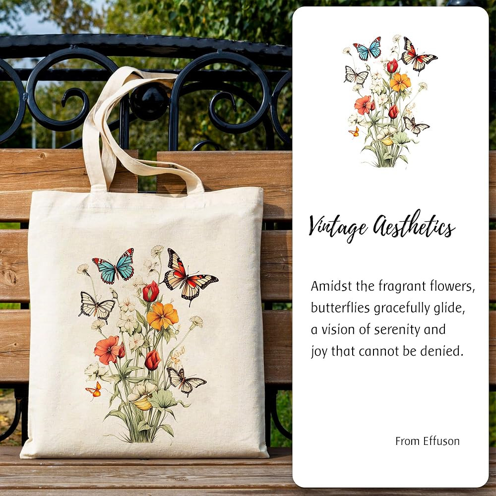 Tote Bag for Women with Pocket & Snaps, Cute Canvas Totes Bags Gifts for Flowers Cat Dog Frog Lov... | Amazon (US)