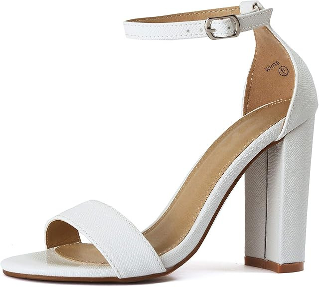 Guilty Shoes Guilty Heart | Womens Comfort Open Toe Ankle Strap Chunky Block High Heel | Sexy Dre... | Amazon (US)