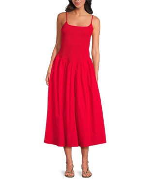 Hazel Square Neck Sleeveless Smock Drop Waist Dress | Dillard's