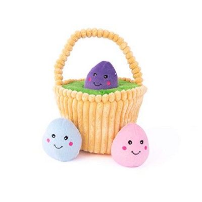 ZippyPaws - Holiday Burrow, Interactive Squeaky Hide and Seek Plush Dog Toy - Easter Egg Basket | Target