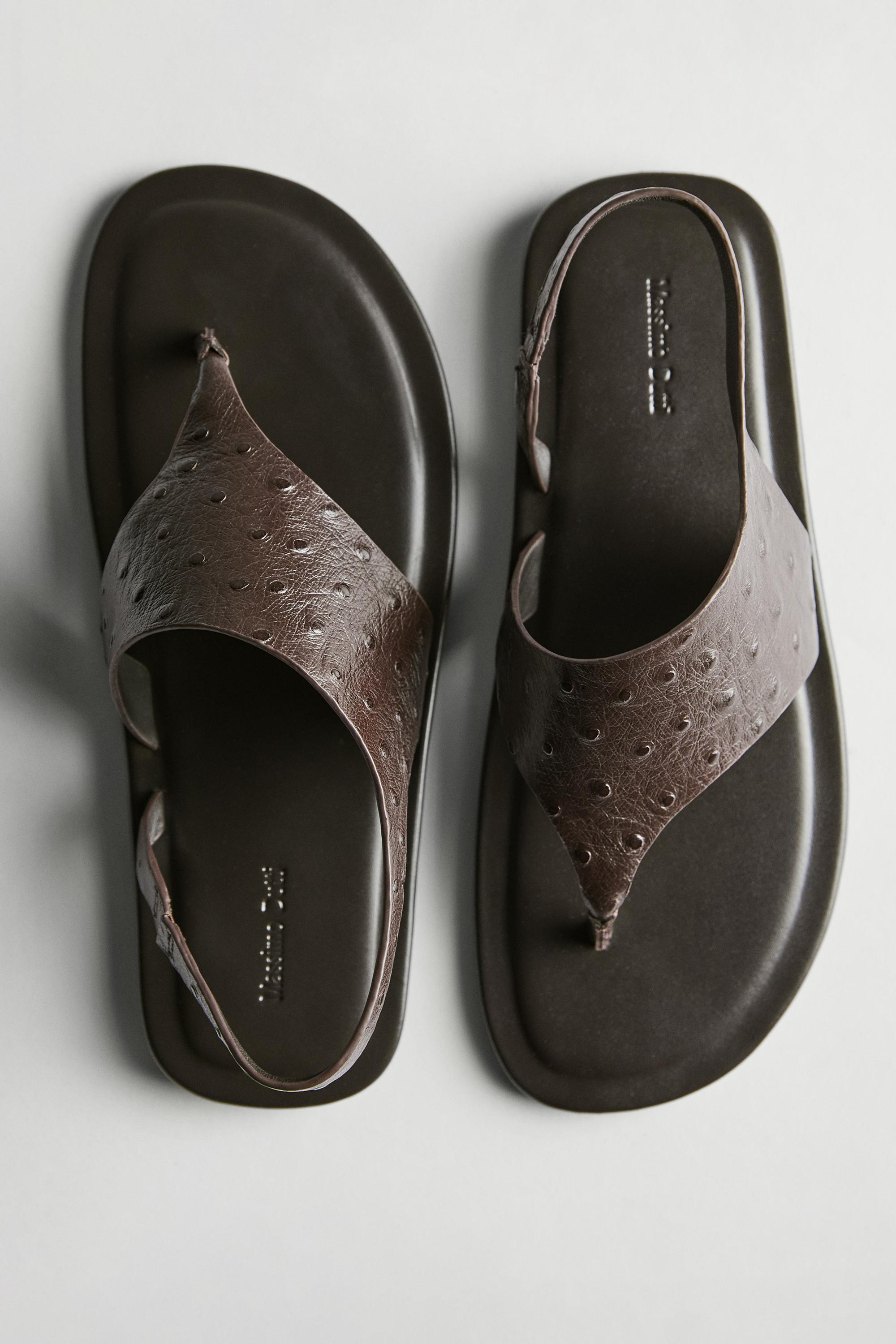 Embossed animal print sandals | Massimo Dutti US