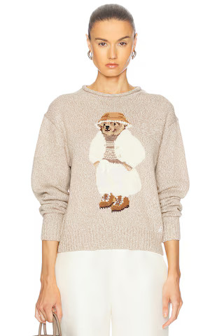 Polo Ralph Lauren Bear Long Sleeve Sweater in Grey | FWRD 