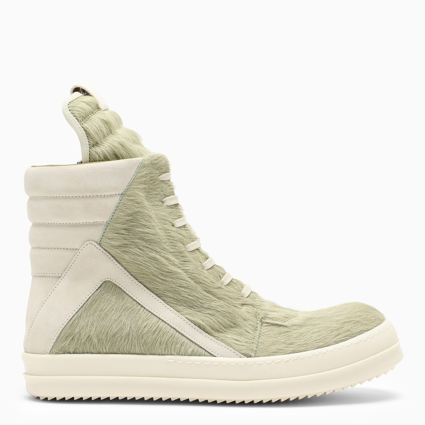 Acid green high trainer in pony skin | The Double F