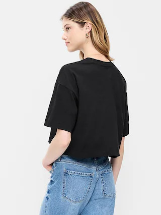 Vintage Crew-Neck Oversized Crop T-Shirt | Old Navy (CA)