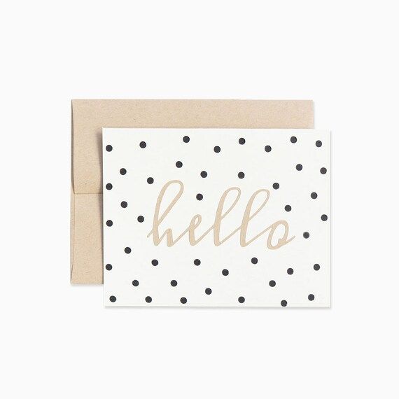 Blank - Everyday - Greeting Card - Hello Dots - White | Etsy (US)