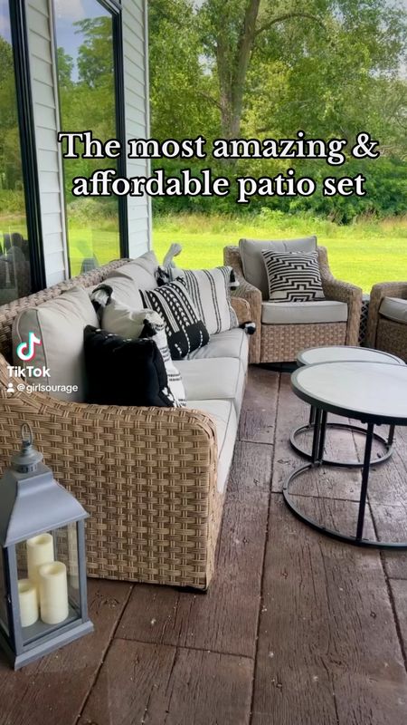 The most amazing and affordable neutral patio set, neutral porch furniture, neutral porch and patio decorr

#LTKSeasonal #LTKHome