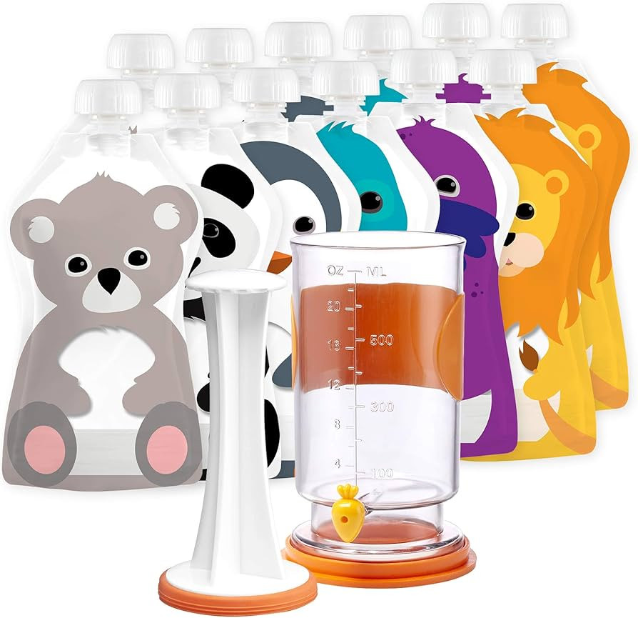 Squooshi Filling Station Baby Food Pouch Maker/Filler + 12 Small 3.4 oz Pouches for semi-Solid Fo... | Amazon (US)