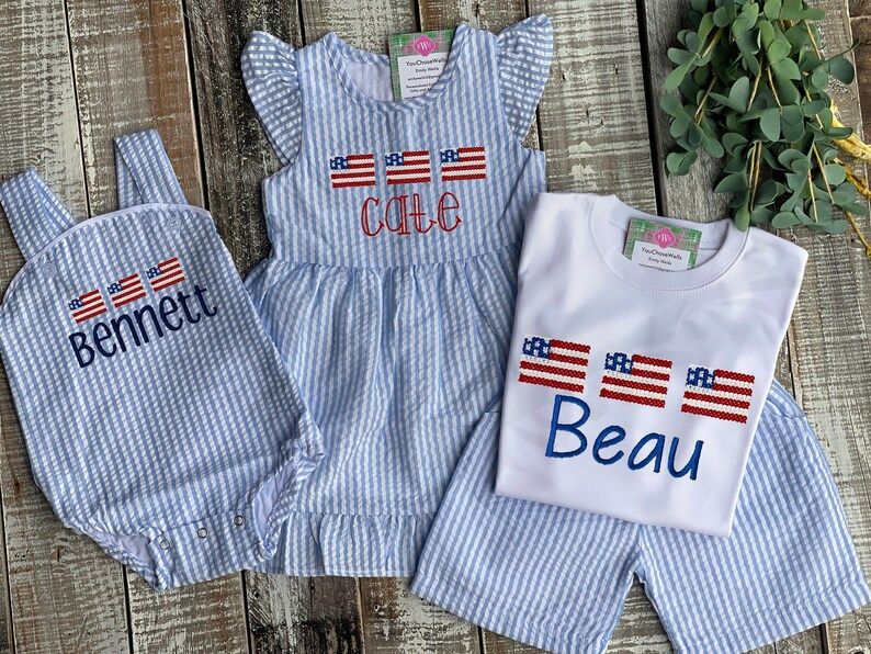 Custom Embroidered Girl Boy Personalized American Flag | Etsy | Etsy (US)