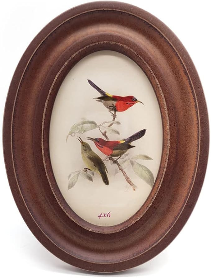 Oval Wooden 4x6 Inch Picture Frame Vintage Photo Frame for Wall Hanging or Tabletop Home Decorati... | Amazon (US)