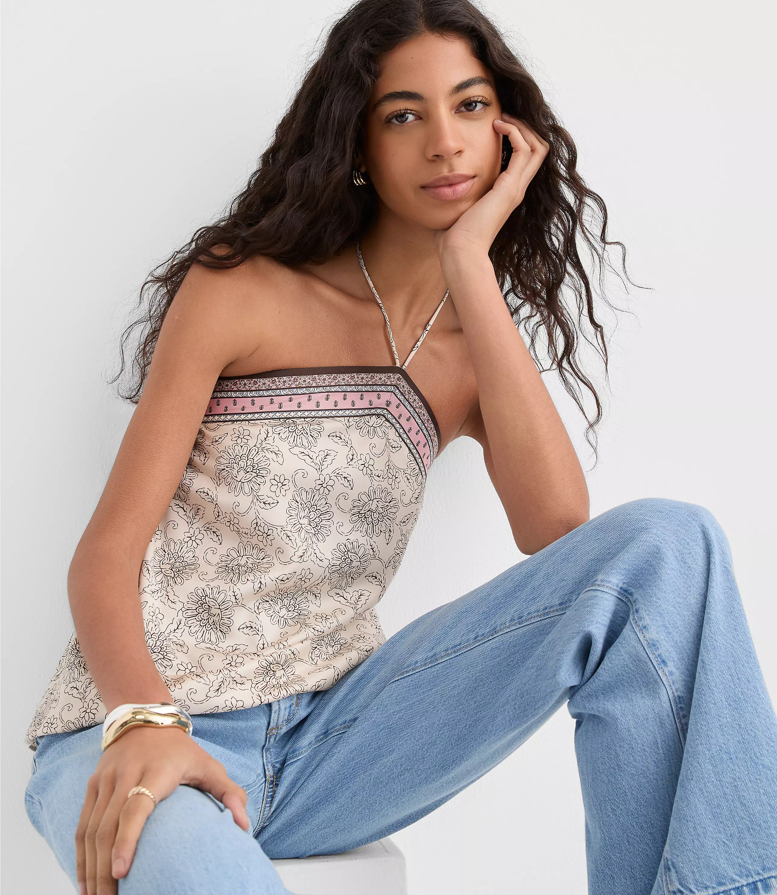 Patchwork Halter Top | LOFT