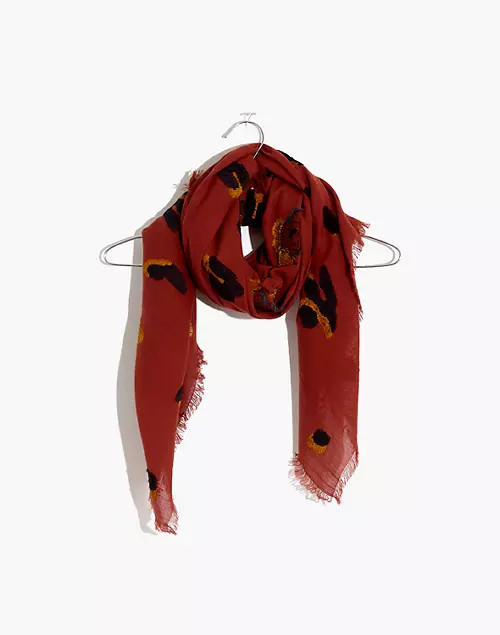 Feline Floral Jacquard Scarf | Madewell