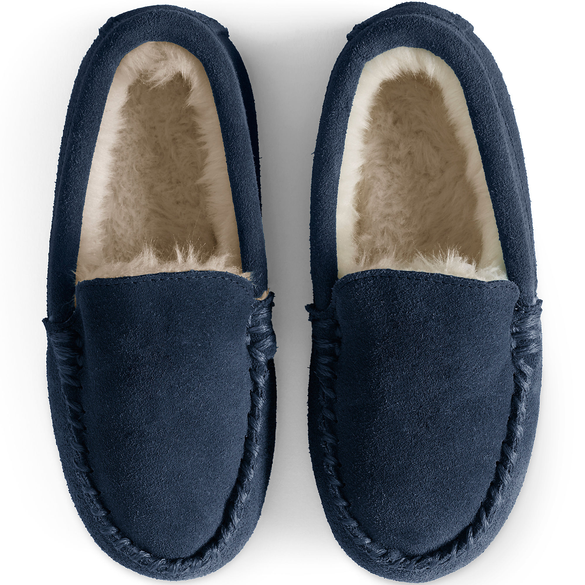 Kids Suede Leather Moccasin Slippers | Lands' End (US)