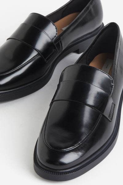 Leather loafers - Black - Ladies | H&M GB | H&M (UK, MY, IN, SG, PH, TW, HK)
