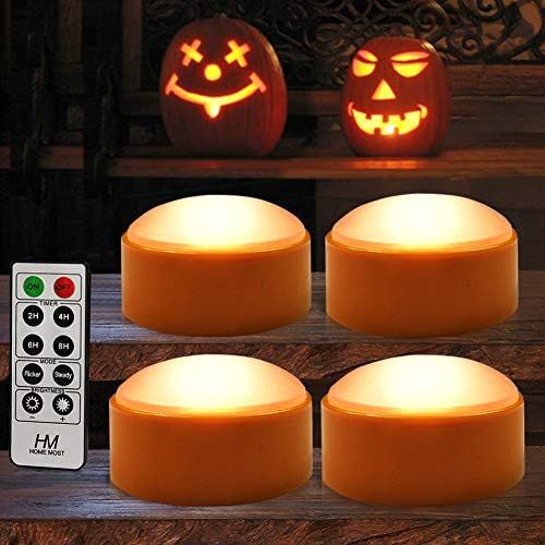 HOME MOST 4-Pack Halloween LED Pumpkin Lights Battery Operated - Orange Pumpkin Lights with Timer an | Amazon (US)