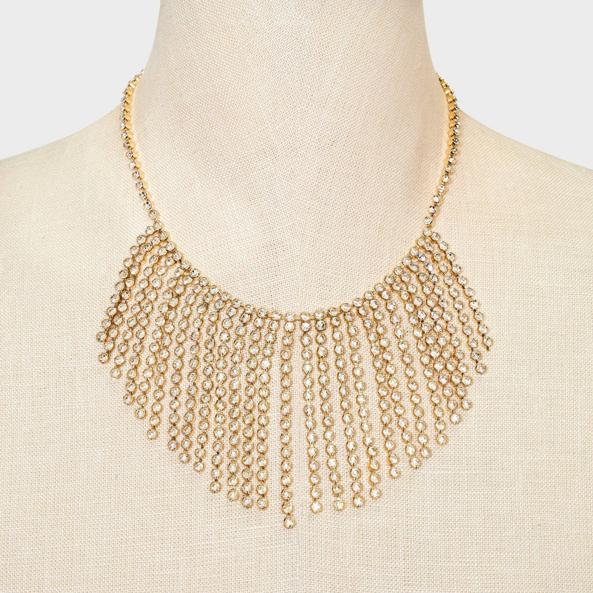 Glass Bib Crystal Statement Necklace - A New Day™ Gold | Target