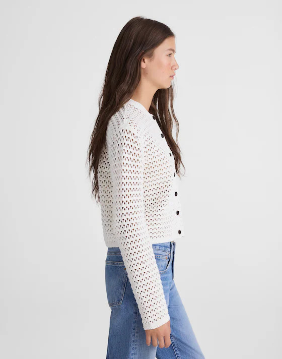 Open-Stitch Crewneck Sweater | Madewell