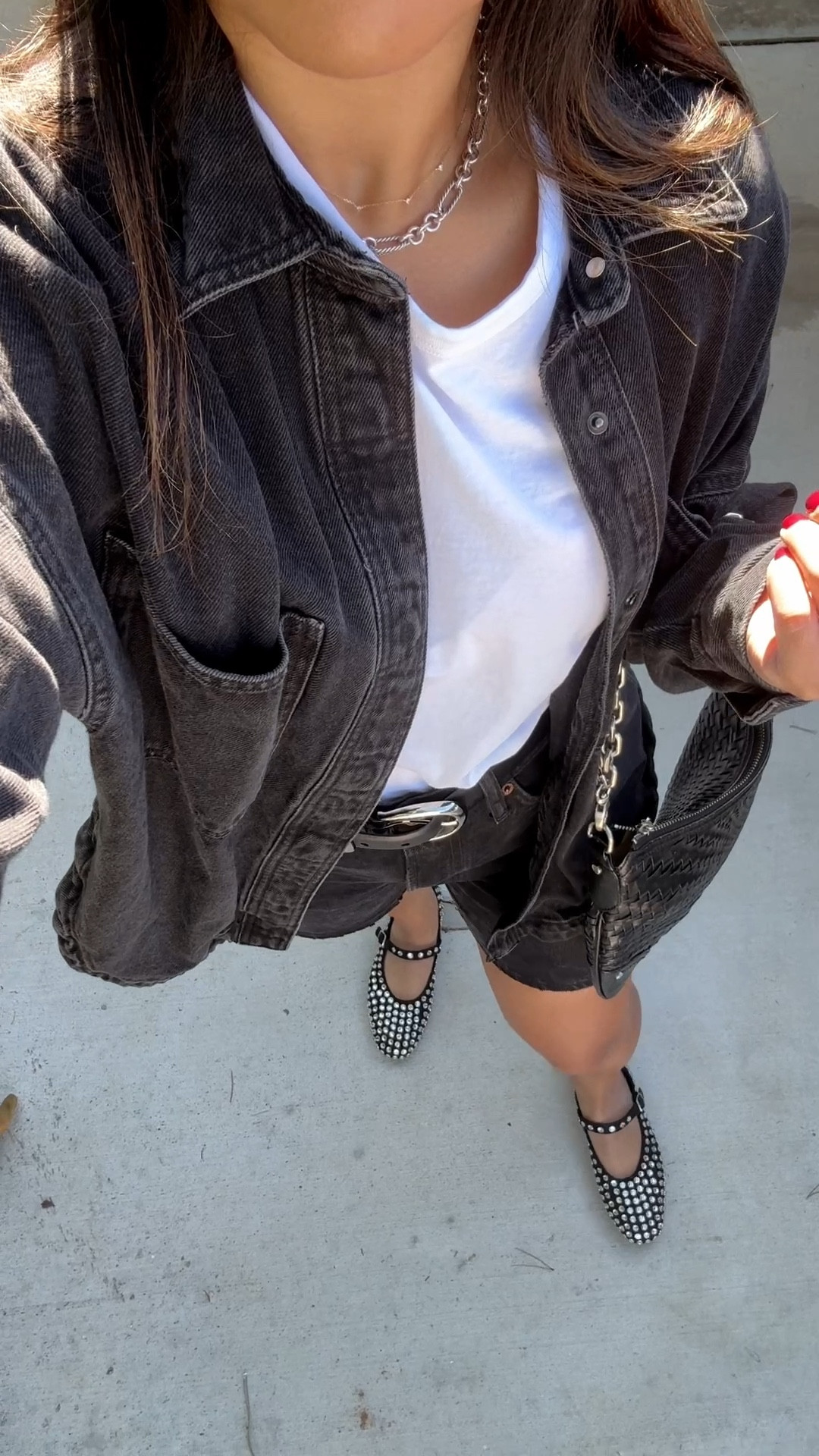 My longer black denim shorts are on major sale! I love them for warmer temps in fall, they look great with flats, sneakers or boots! 

#LTKFindsUnder100 #LTKShoeCrush #LTKSaleAlert