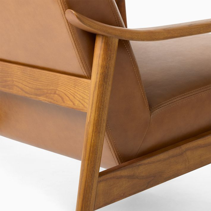 Mid-Century Leather Show Wood Chair | West Elm (US)