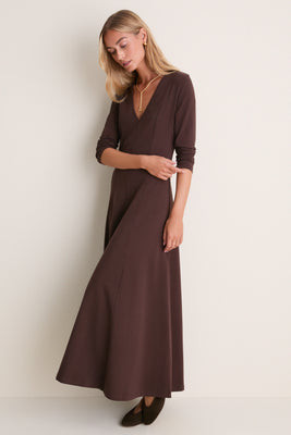 Espresso Jersey Long Sleeve Agnes Dress | Tuckernuck (US)