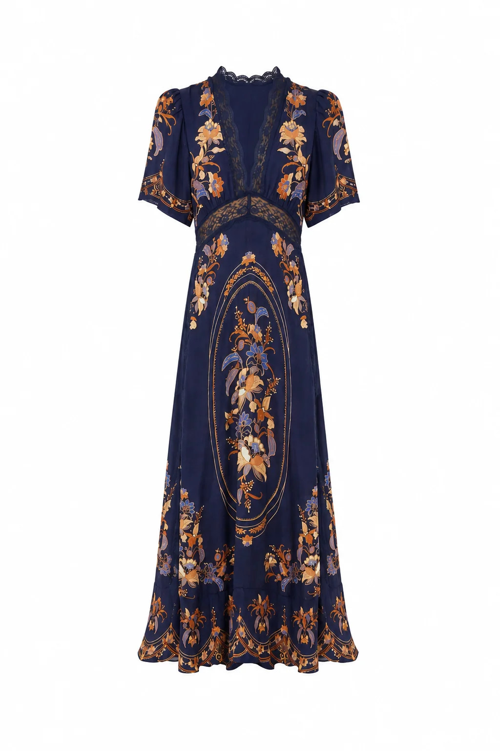 Lara Navy Blue Maxi Dress | Over The Moon